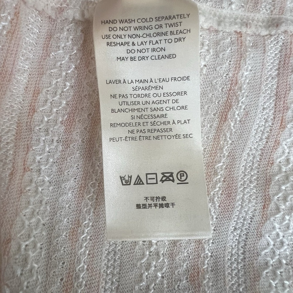 Free People Eloise Wrap Top Size M Tie Cropped Long Sleeve Striped Cotton Blend - Picture 7 of 10
